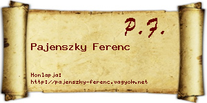 Pajenszky Ferenc névjegykártya